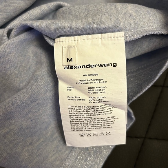 NWT Alexander Wang Short Sleeve Tee w/ Glitter Wash and Puff Logo M - Picture 13 of 16